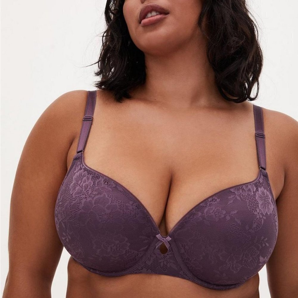 Torrid‎ Purple Lace Perfect T-Shirt Bra 40DDD